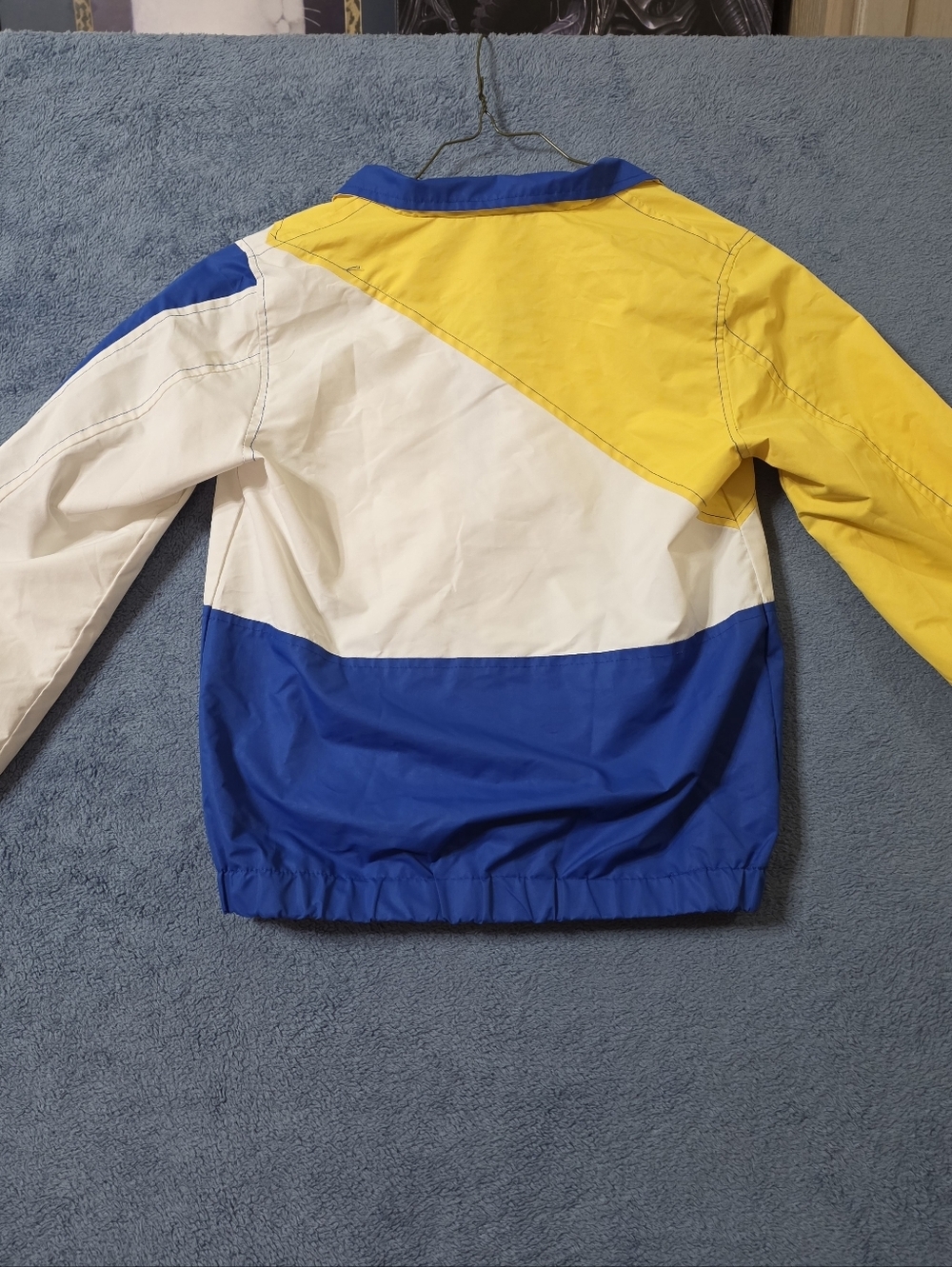 Members Only Youth 10/12 Jacket Windbreaker Spell Out Blue Yellow White - Picture 2 of 10